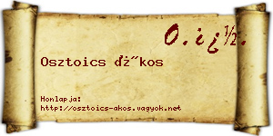 Osztoics Ákos névjegykártya