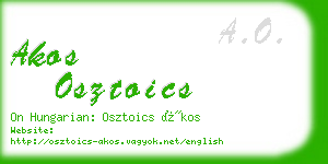 akos osztoics business card